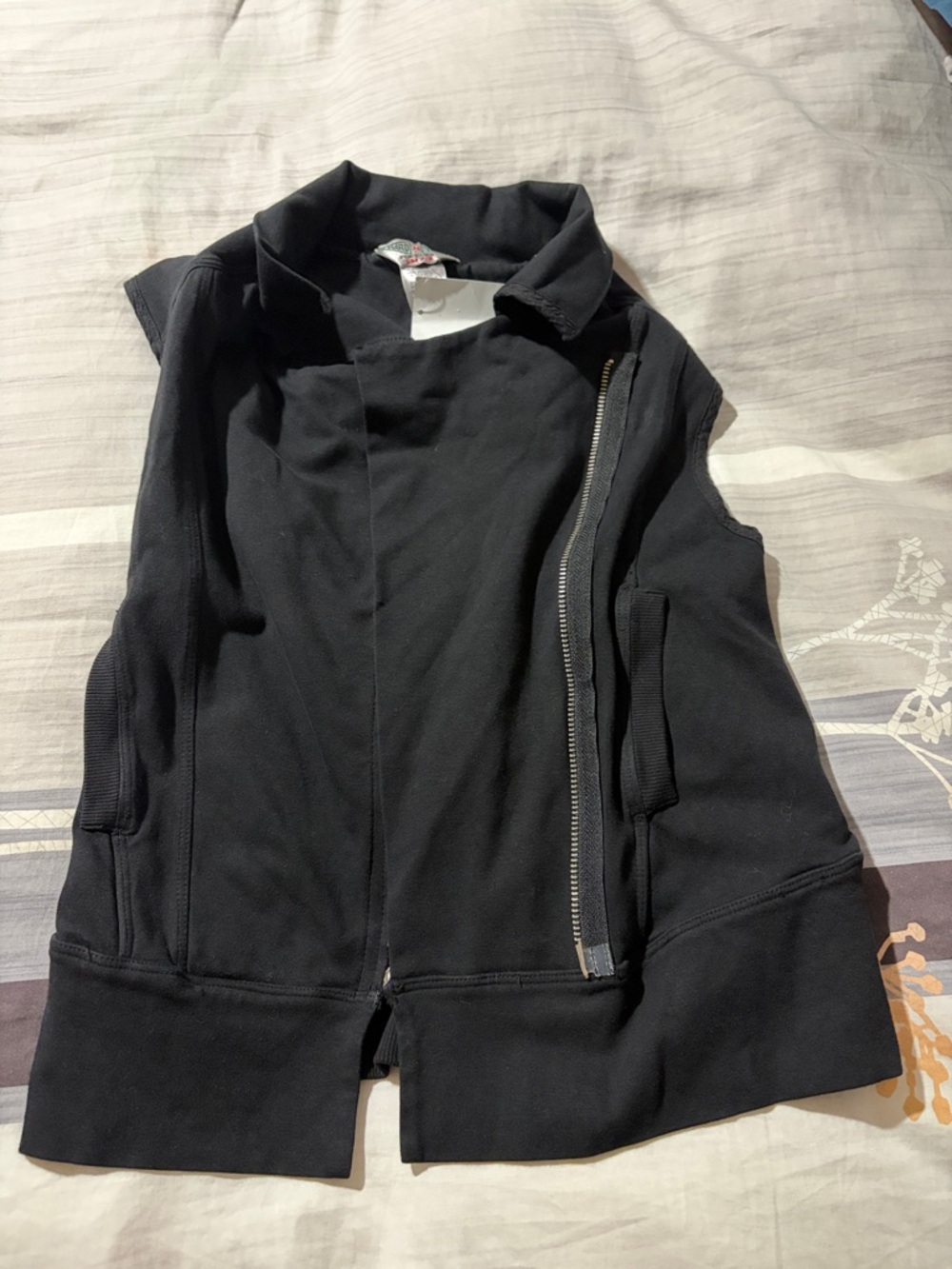 NWT Hard Tail Black Asymmetrical Zip Sleeveless Jacket Vest